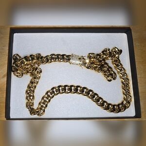 Miami Cuban Link MOISSANITE Clasp Necklace 14k Gold PL Vermeil. GRA Certified.